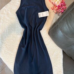 Athleta Blue Sleeveless Halter Midi Dress